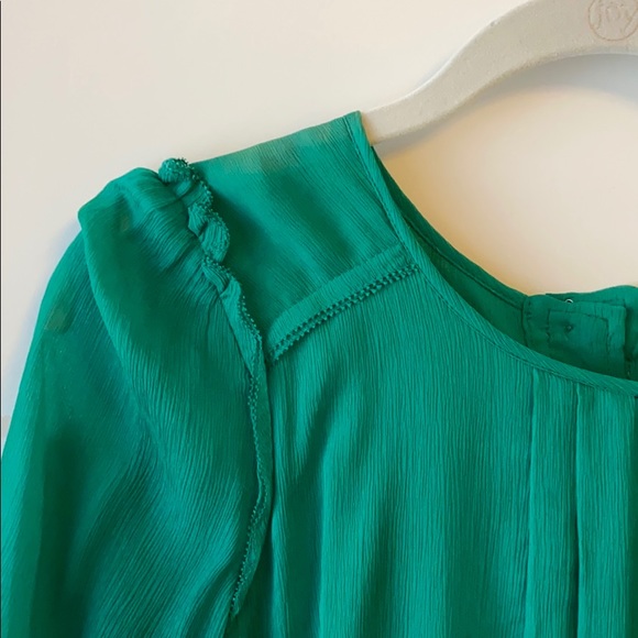 kelly green silk shirt